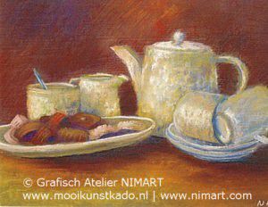 Set Kunstkaarten  'op de koffie' - afbeelding 1