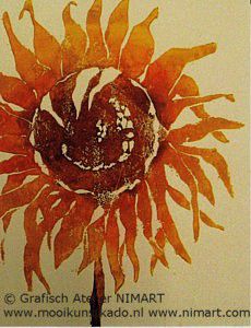 Set kunst kaarten zonnebloem - afbeelding 1